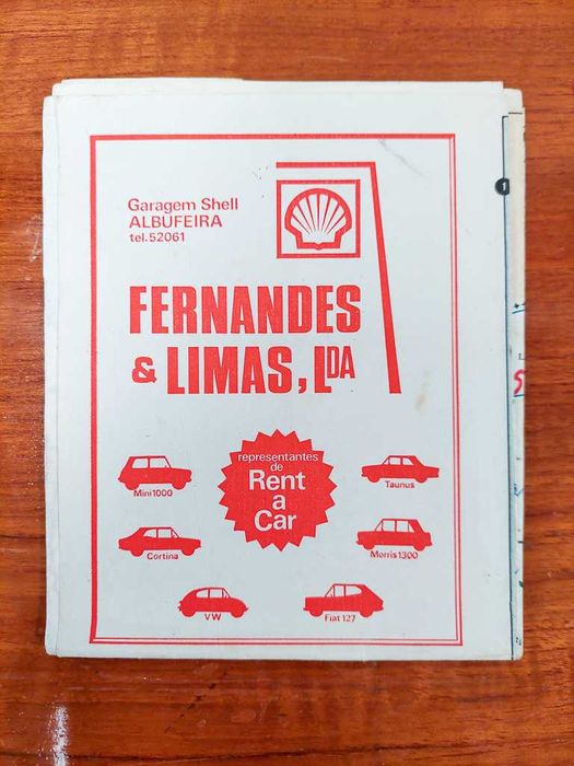 Mapa das Estradas do Algarve - Portugal - 1973