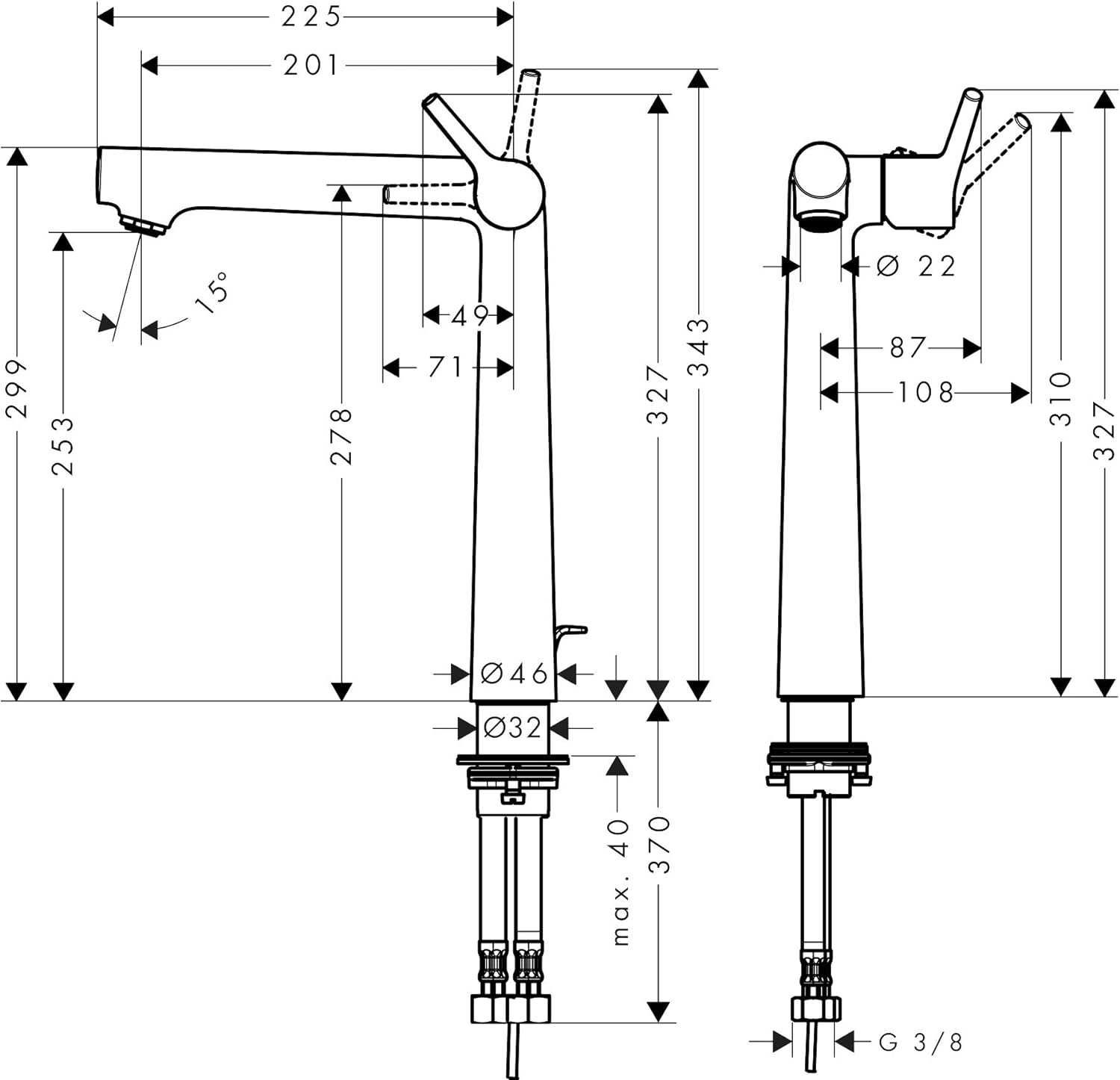 Hansgrohe Talis S bateria umywalkowa chrom z aut. kompletem odpływowym