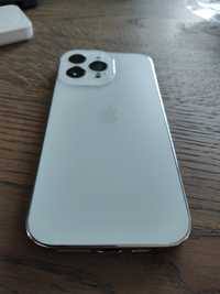 Obudowa metaliczna biała iPhone 14 pro max. Wygląda jak bez obudowy.