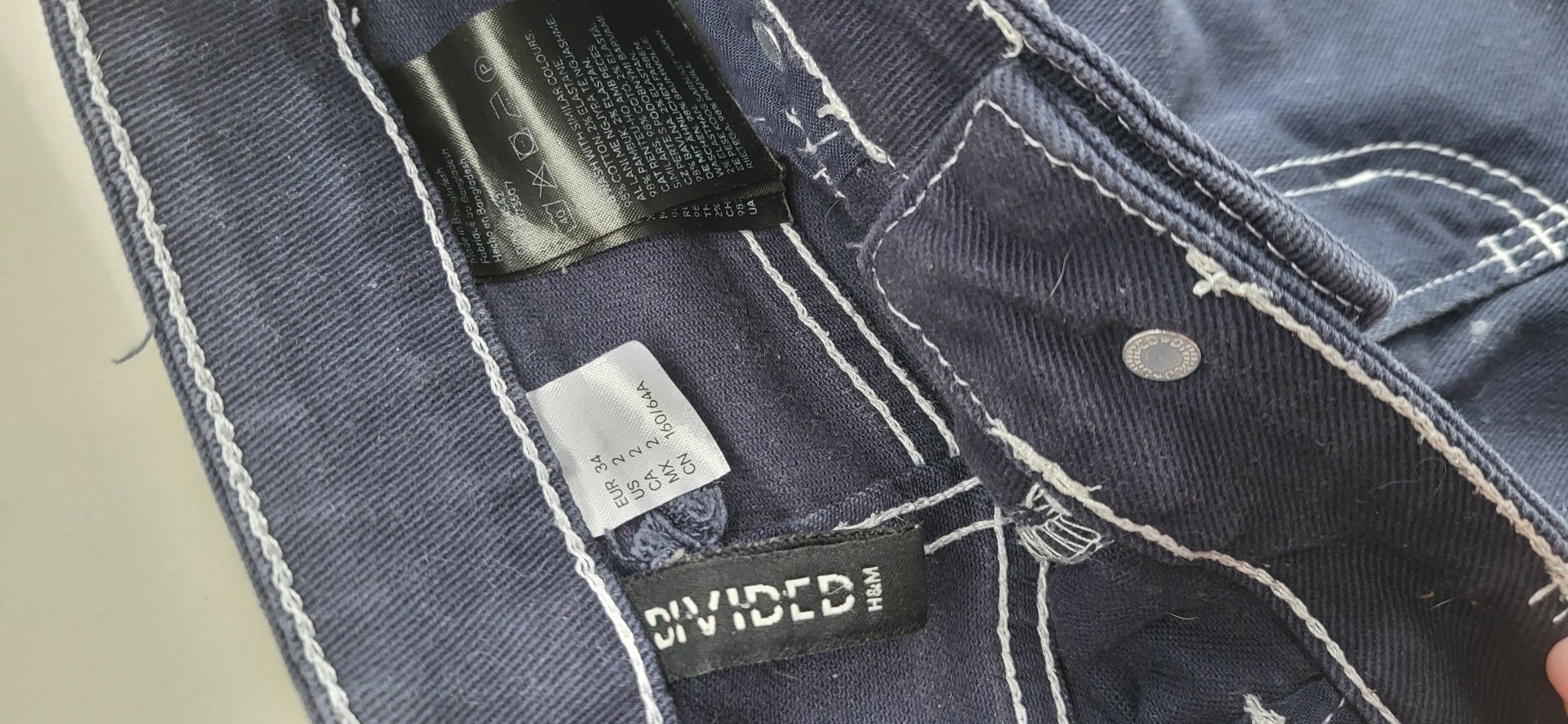 Spodnie dżinsowe dżinsy jeansy Xs/34 H&M divided szerokie damskie z sz