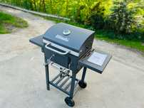 Grill węglowy ogrodowy ruszt z pokrywą zamykany termometr premium
