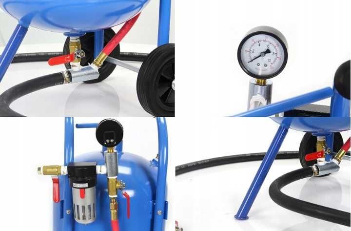 Kompresor 200L 860l/min + piaskarka syfonowa 76L + wąż 10m 6/2mm