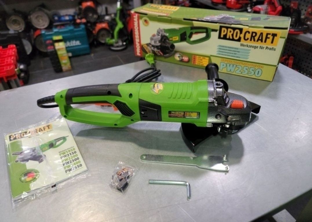 Болгарка  ProCraft Плавный пуск Поворотная ручка 230диск 2550Вт