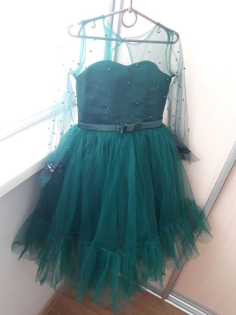 Зелена, смарагдова фатинова сукня дитяча
