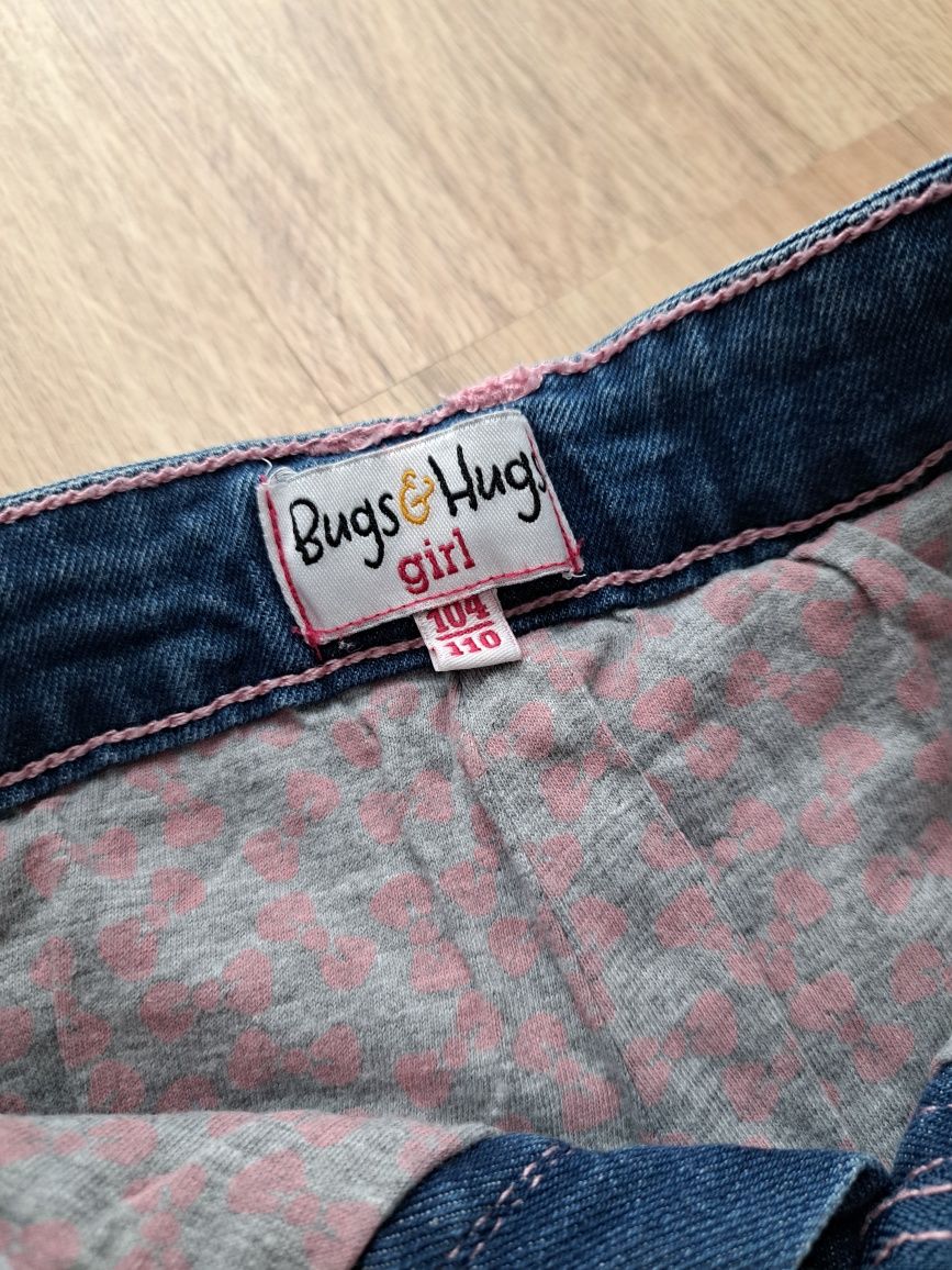 Bugs&Hugs spodnie jeansowe jeans ocieplane dziewczęce rozmiar 104 110
