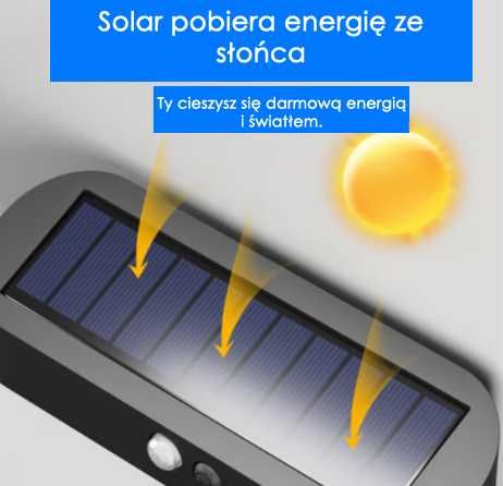 Lampa zewnętrzna SOLAR LED czujnik ruchu IP65 do ogrodu na podwórze