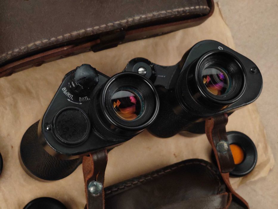 Бинокль БИ 8х30 (КОМЗ) (1970х) (ИНФК) (Полный Комплект) (Сетка) СССР