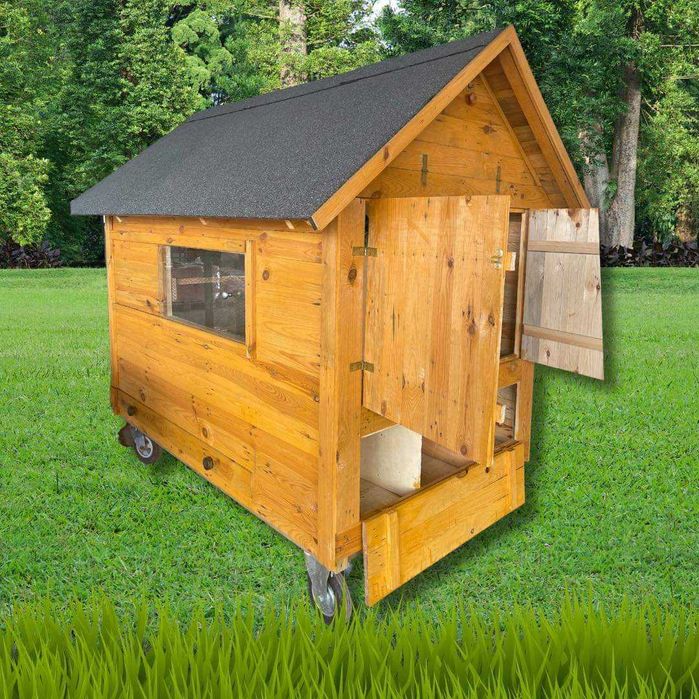 Kurnik mobilny na kółkach nowy na 15 kur