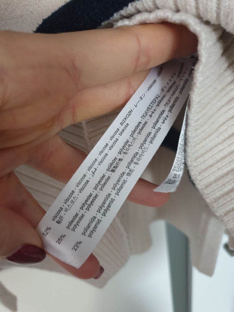 Zara casualowy sweterek w paski roz M
