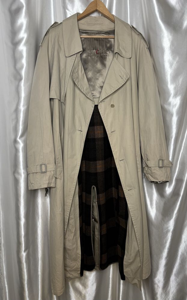 vintage beżowy piaskowy trench coat trencz prochowiec płaszcz