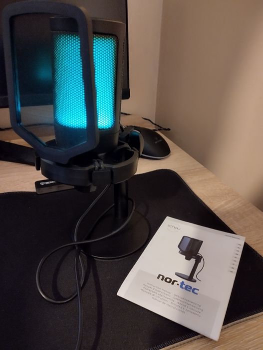 Mikrofon do grania gemingowy LED