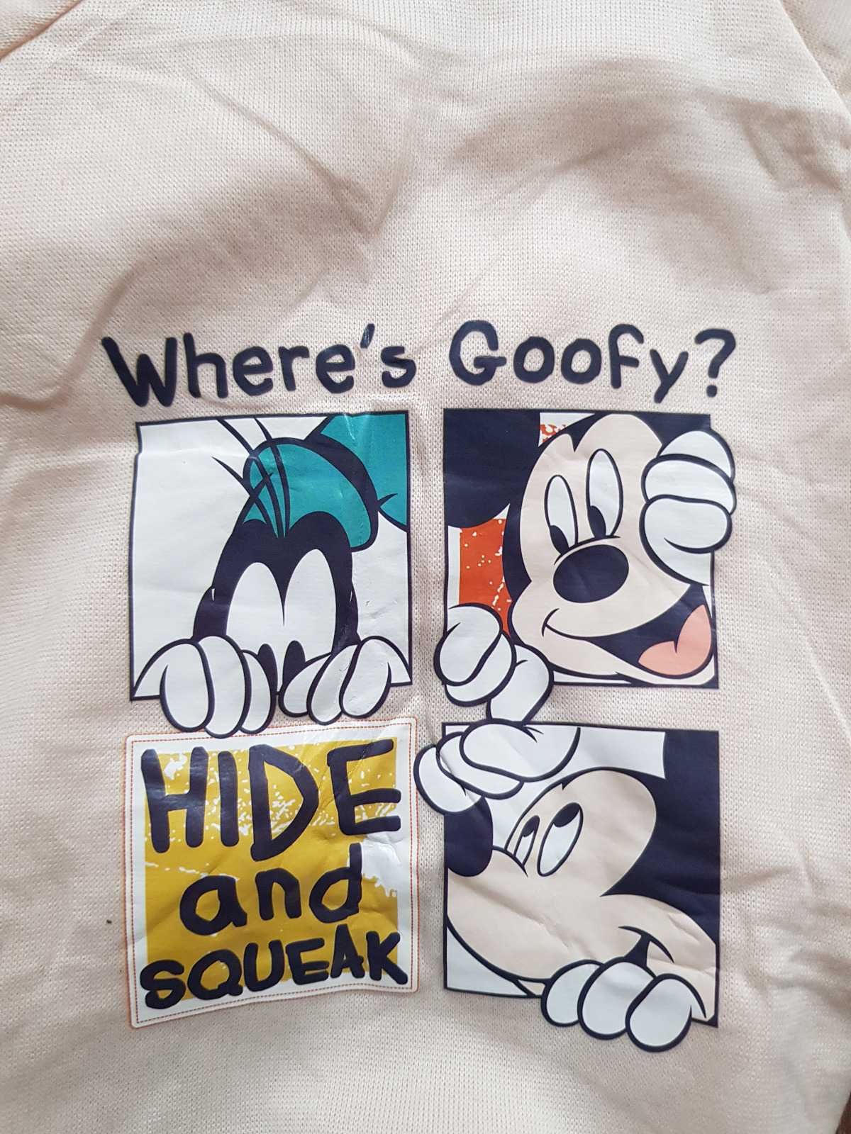 Beżowa bluza z kapturem dla psa  Goofy Myszka Mickey Miki Disney M u