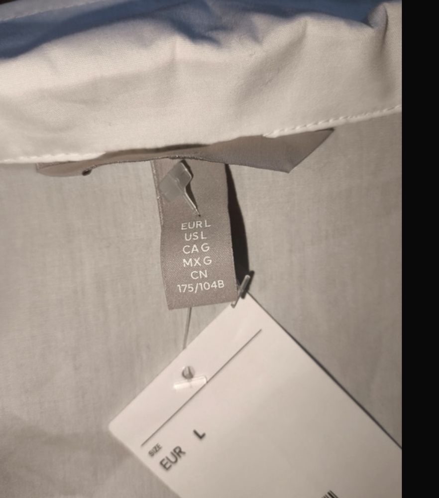 H&M biała nowa kopertowa bawelniana koszula bluzka L/XL