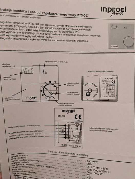 Piec akumulacyjny Inproel-3 AURA DGN 20 PLUS, 2kW+ TERMOSTAT+PROGRAMAT