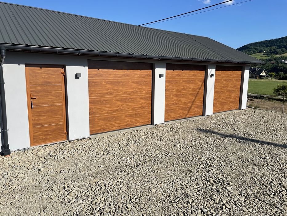 Brama garażowa segmentowa antracyt brązowab biała  5000x2250