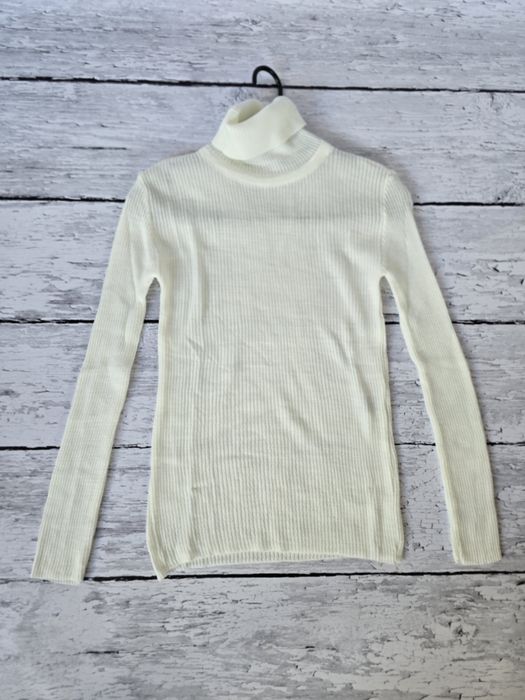 Golf prążek śmietankowy S