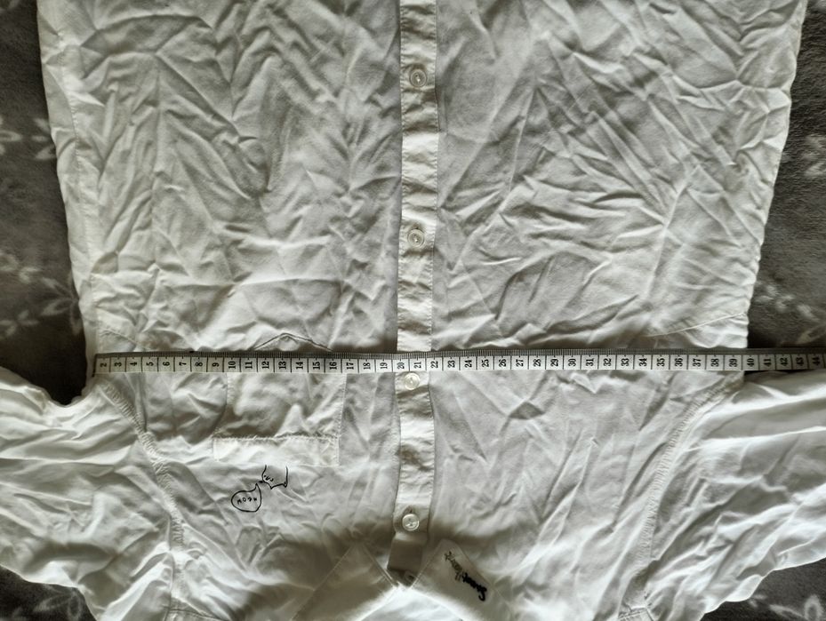 Biała bluzka z kotem, elegancka, apel, zakończenie roku, dziewczeca