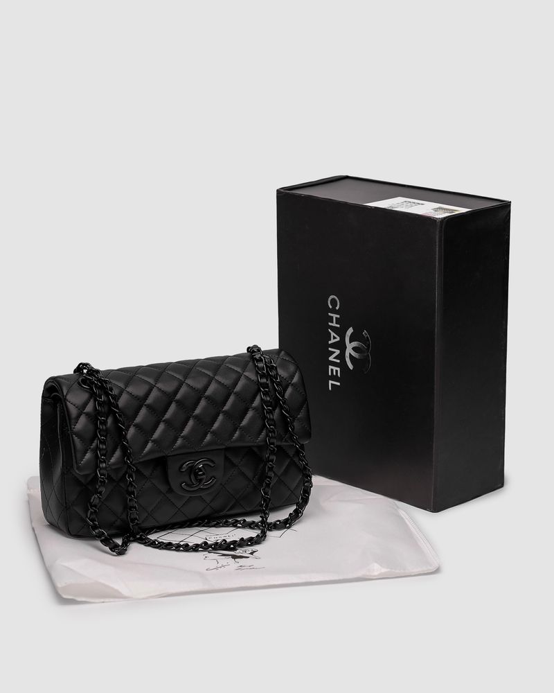 Сумка в стилі Chanel Classic 2.55 Medium Double Flap in Black