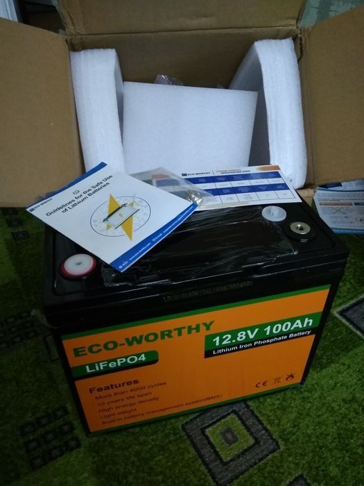 Акумулятор Eco Worthy LiFePO4 12V 100Ah (1280Wh) із вбудованим BMS