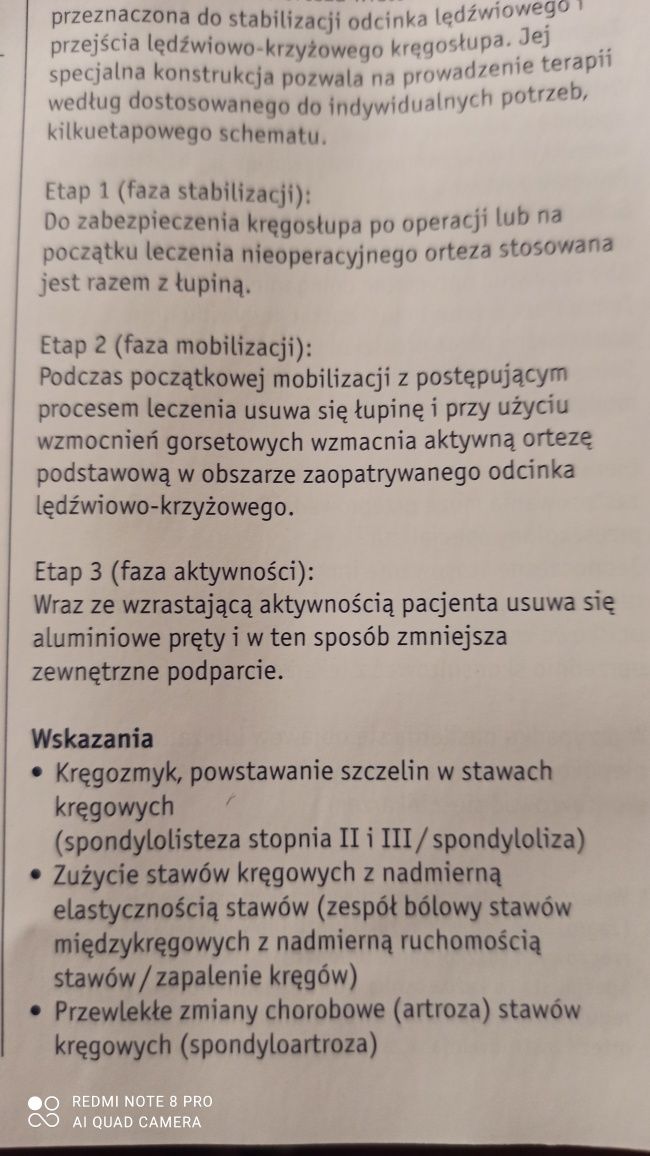 Orteza kregosłupa ,pas ortopedyczny