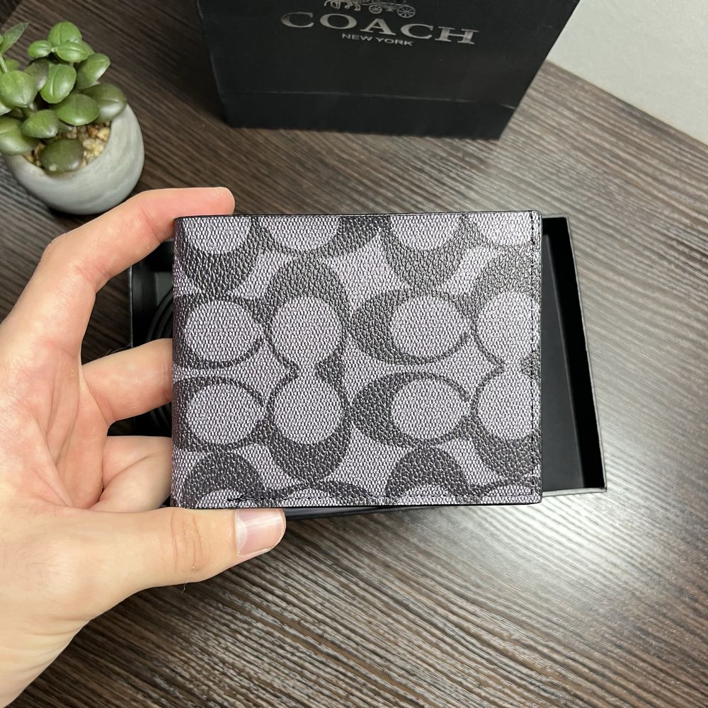 НОВИЙ‼️ Подарунковий набір COACH, ремінь coach, гаманець коач