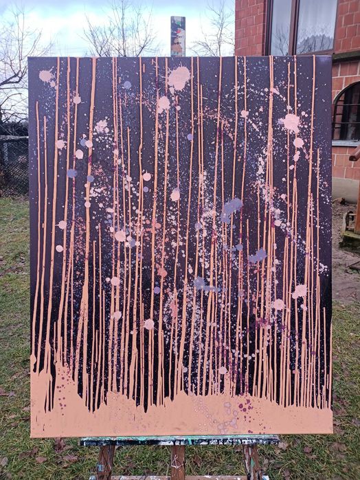 Obraz olejny/akryl abstrakcyjny 100x80 cm