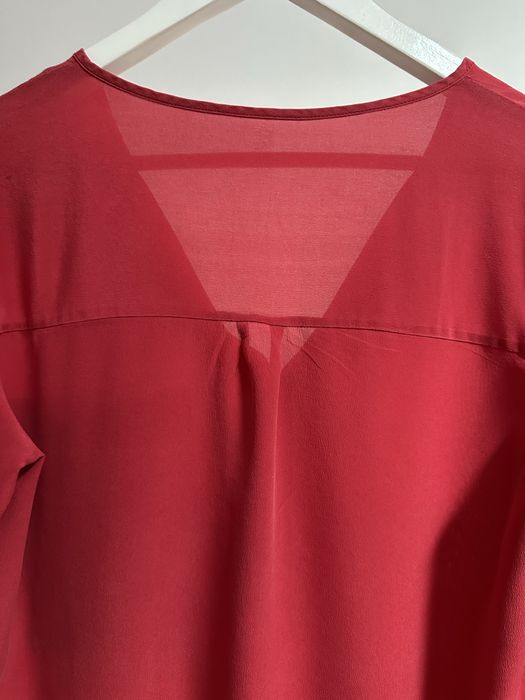 Czerwona Damska Bluzka Koszula Prześwitująca Casual Rozmiar S/M 36/38