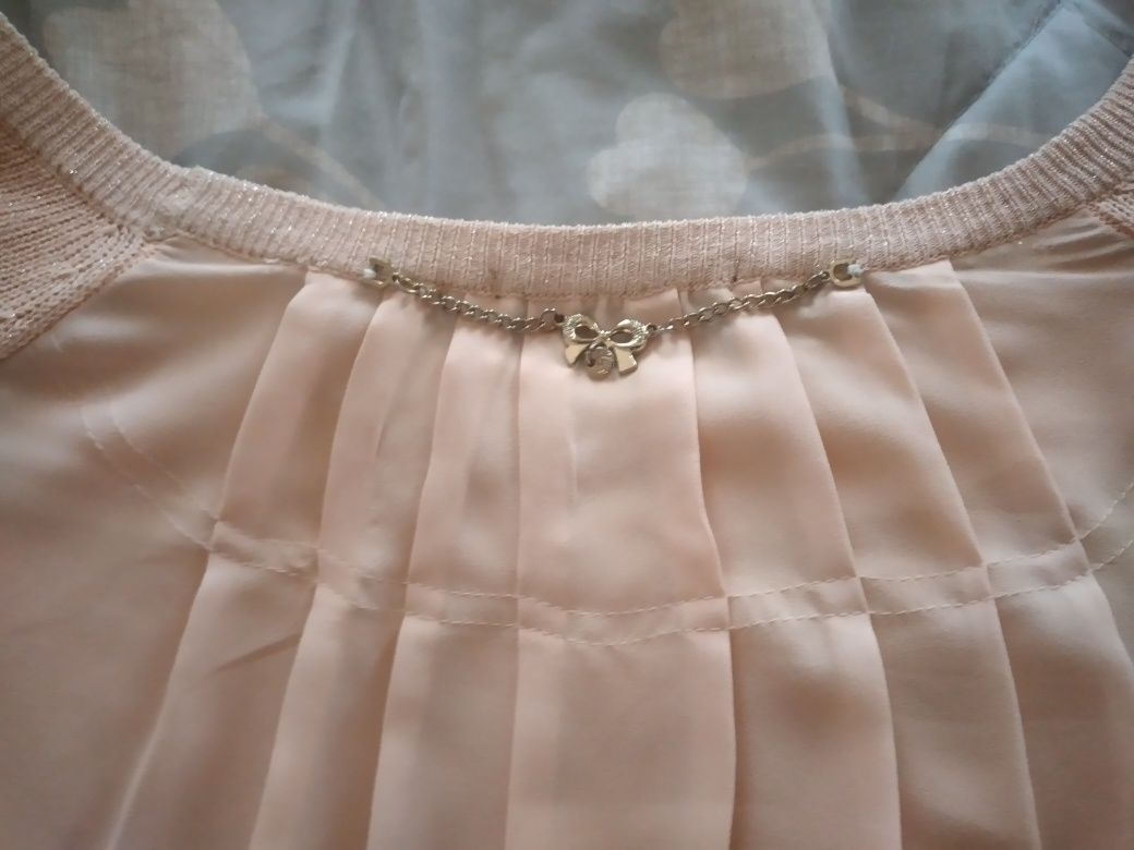 Camisola L, fio fino com fio dourado