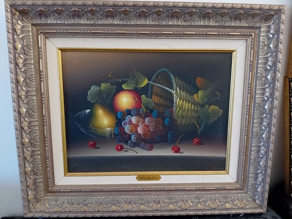 Quadros Óleo em Tela Vintage com Moldura Ornamental – Mais de 40 anos!