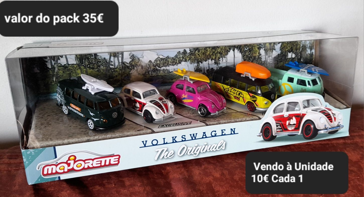 Pack de 5 miniaturas (majorette, volkswagen the Originals).