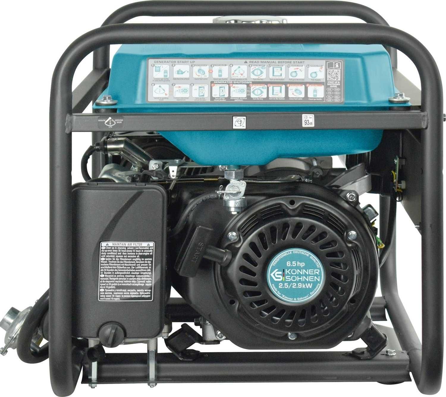 Генератор бензин/газ 2.9кВт Konner&Sohnen KS 2900G