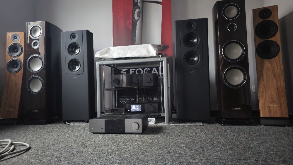 Wzmacnacz Cambridge Exa100 Kolumny Canton Vento 100 Dark Walnut Zestaw