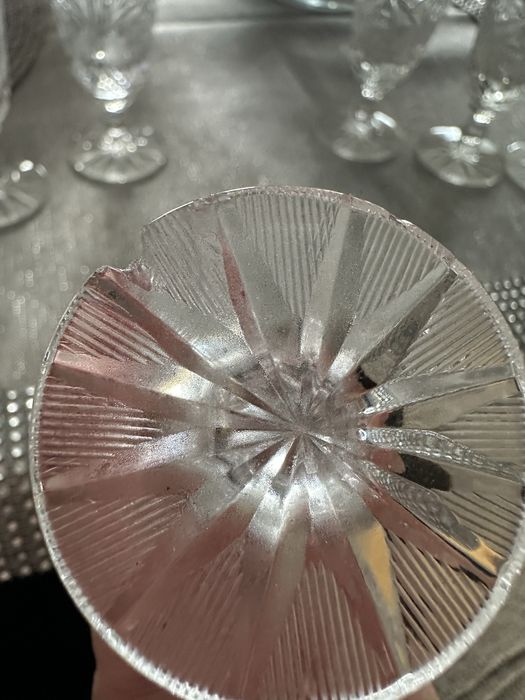 6szt kieliszki kryształ PRL stare komplet kieliszków do wódki małych