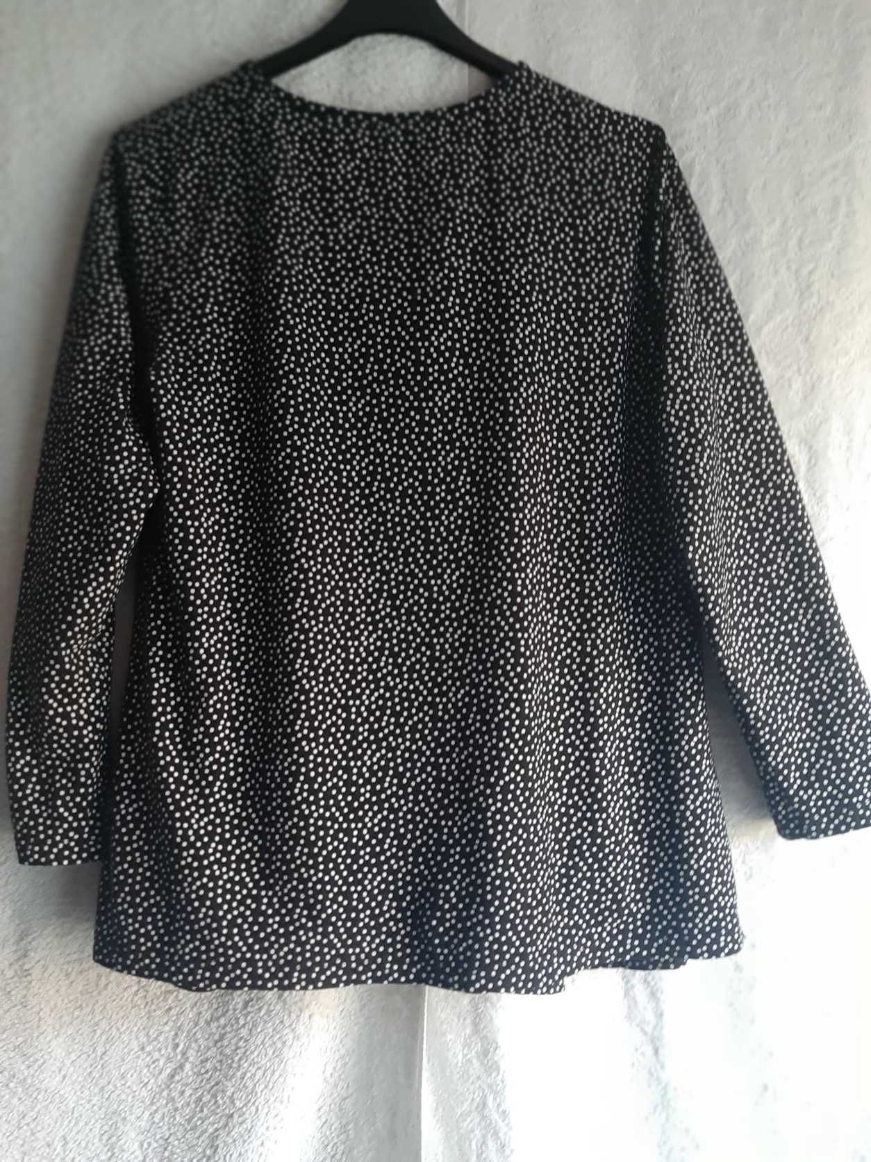 Ciekawa czarna bluzka w białe kropki, oversize,Esmara, r. M/L