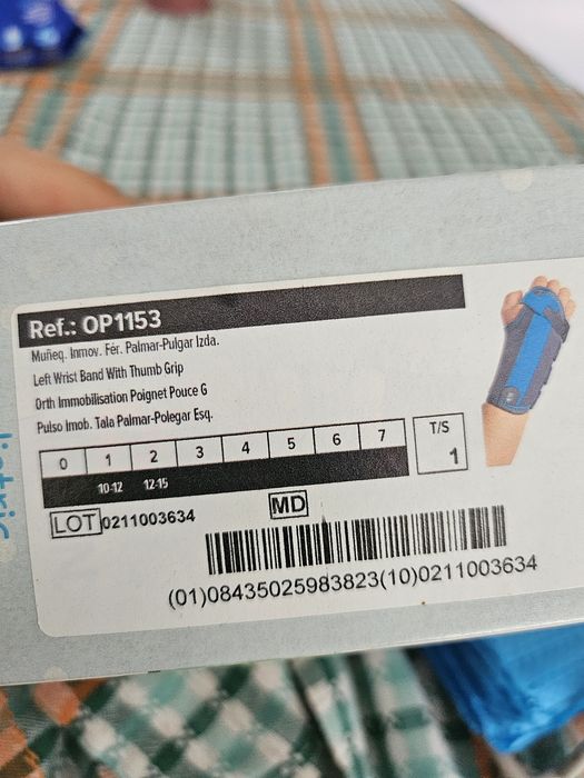 Tala imobilizadora criança mão pulso 2 aos 12 anos