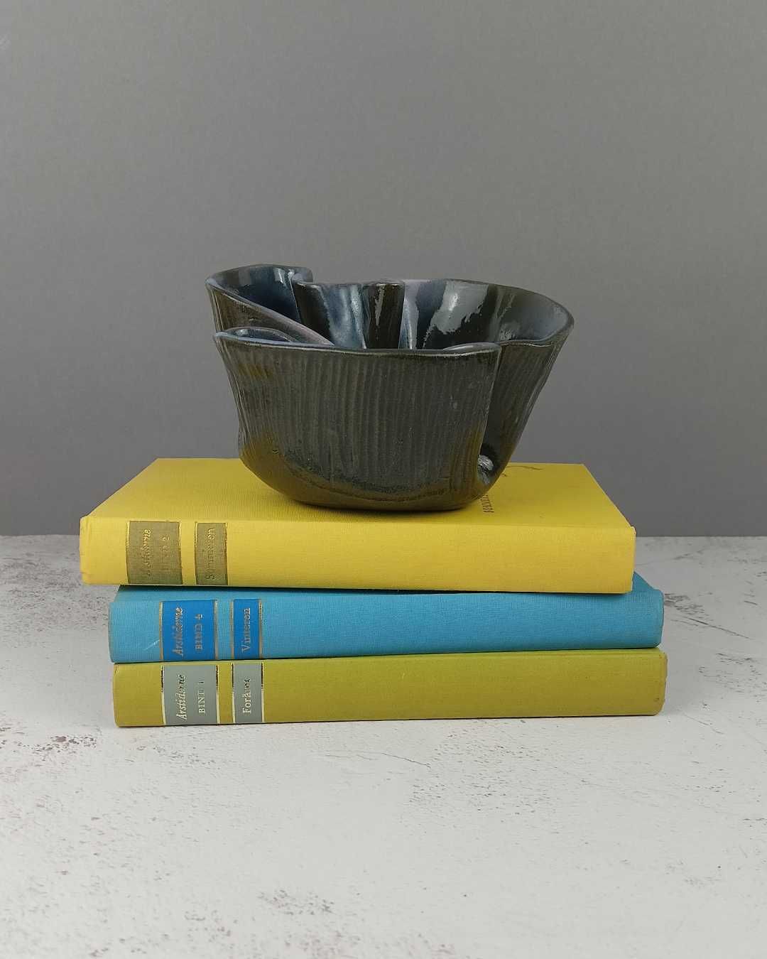 Misa ceramiczna Rękodzieło Niebieska Szara Skandynawski styl