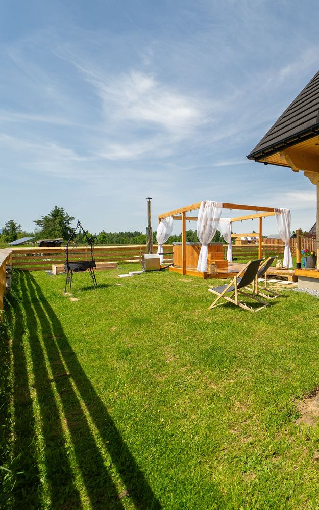 Wolny weekend Domek z kominkiem i prywatnym SPA, jeden ogrodzony