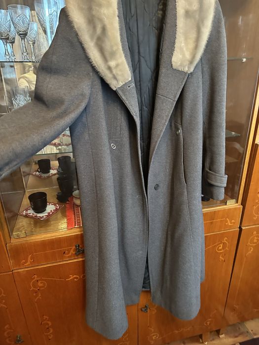 Плащ пальто з норкою вінтаж