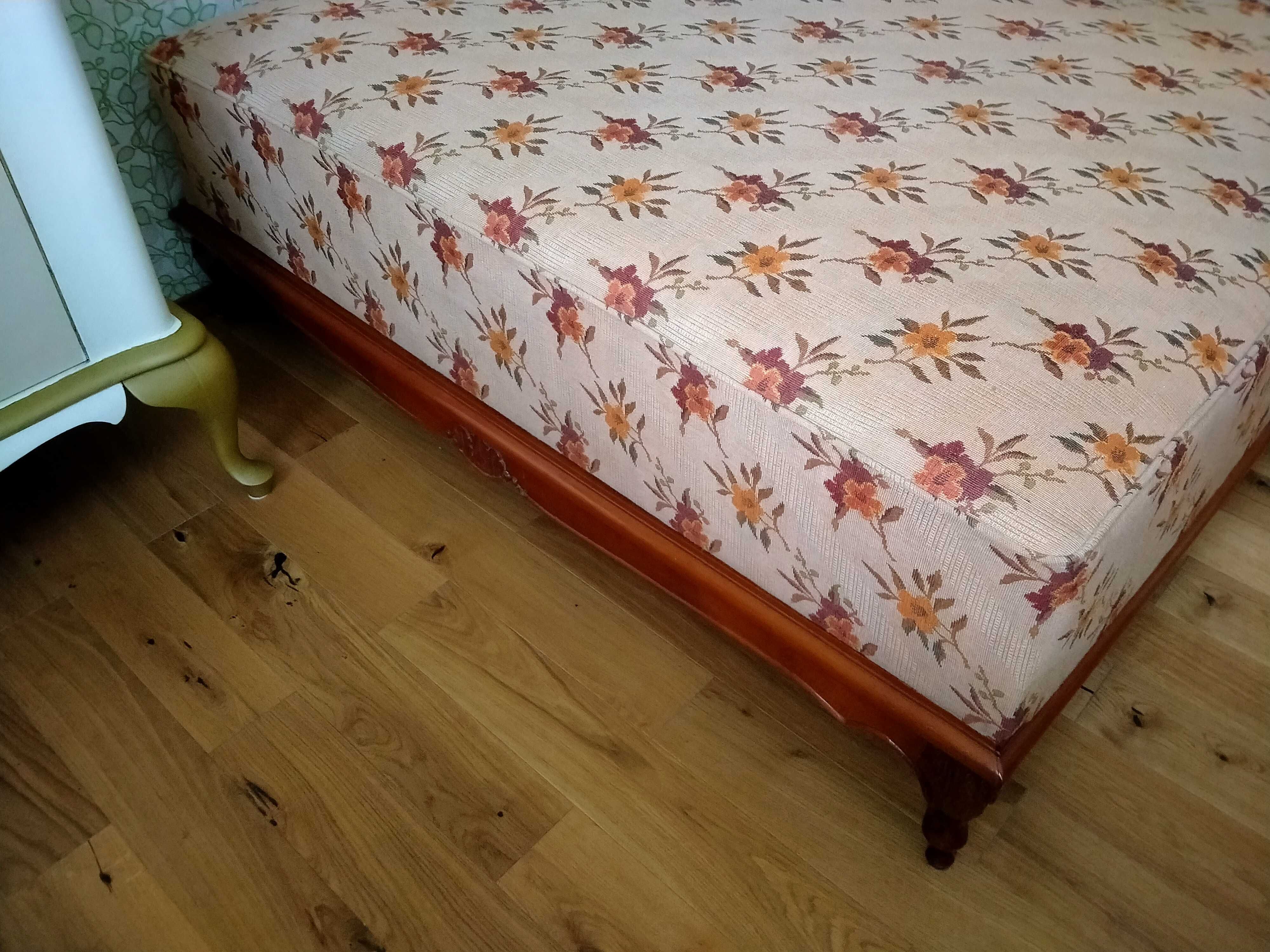 Łóżko w stylu Vintage, 140 cm, materac z trawy morskiej