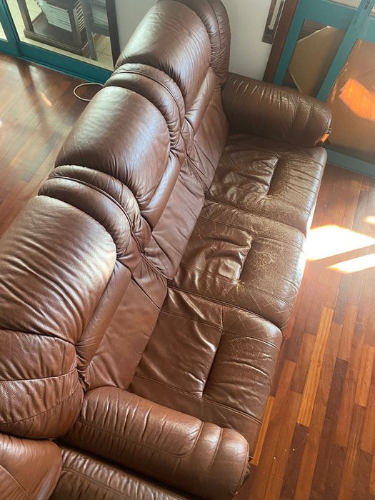 Sofás em pele, conjunto 3+2