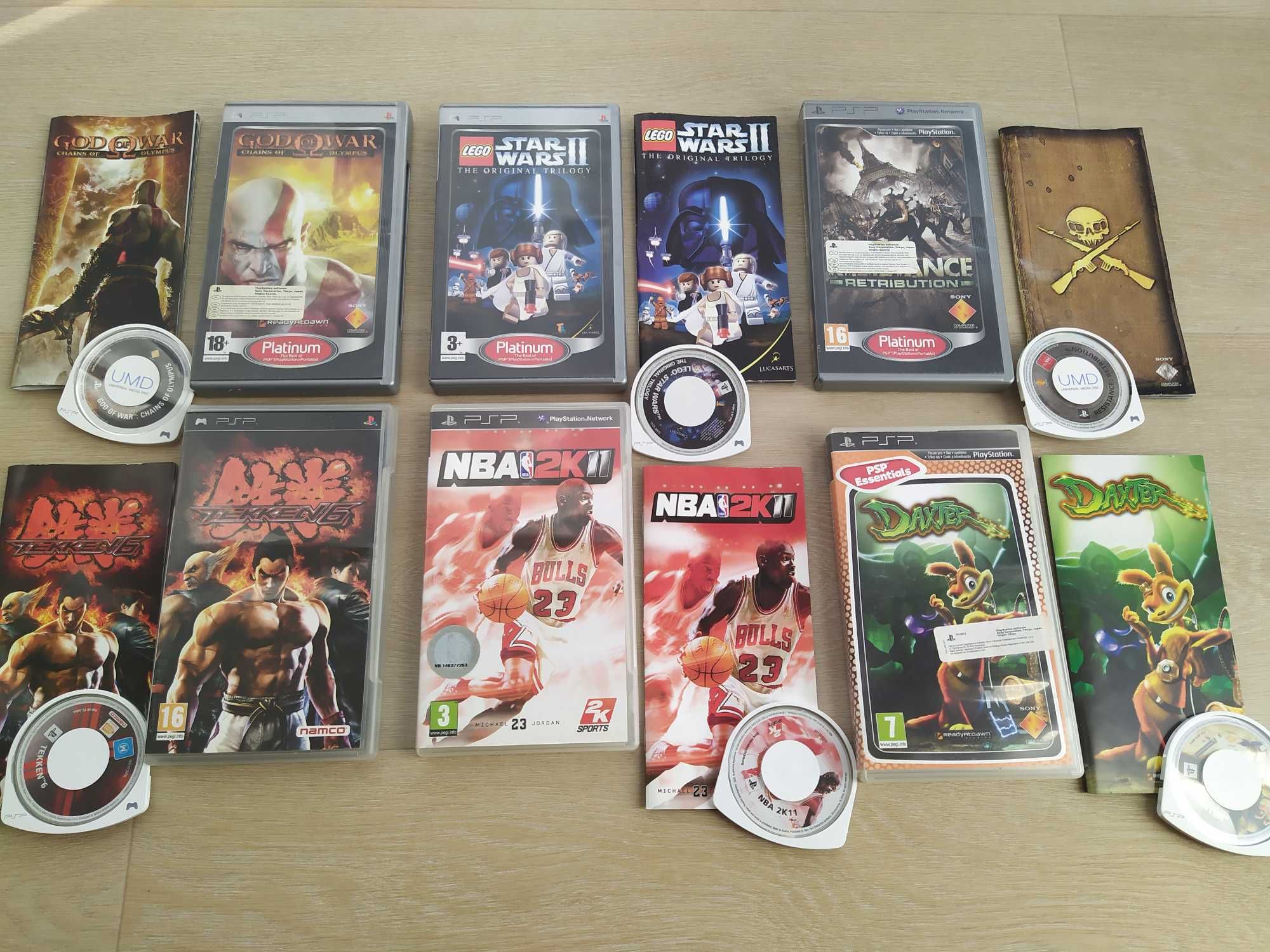 Gry PSP - God of War, Tekken, Lego, NBA 2K11, Daxter, Resistance