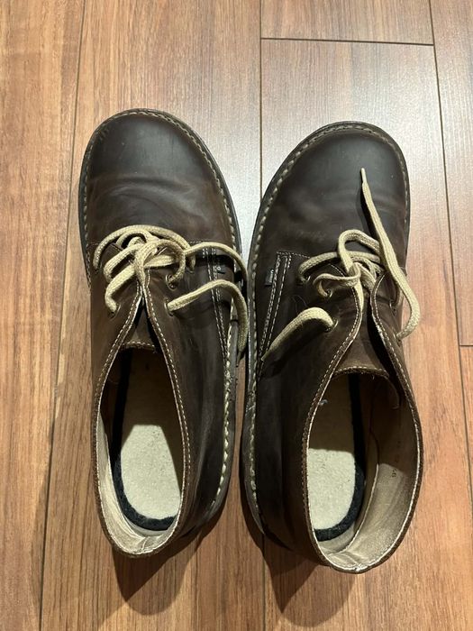 Skórzane brązowe półbuty męskie 46, eleganckie trzewiki