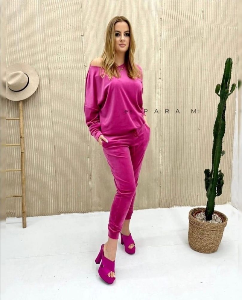 Dres welurowy Es Para Mi desiree magenta nowe kolory