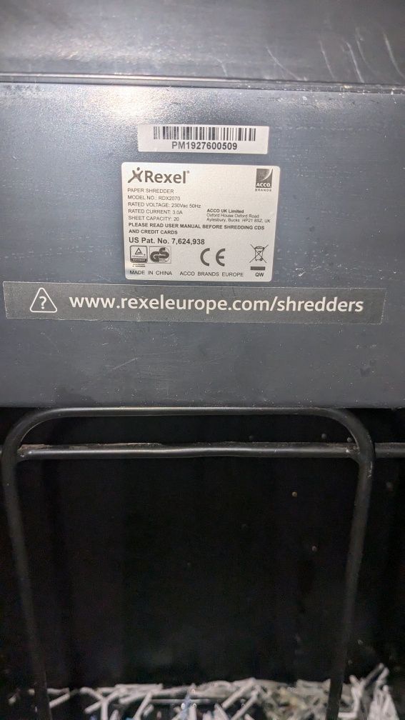 Знищувач документів Mercury Rexel RDX2070 шредер