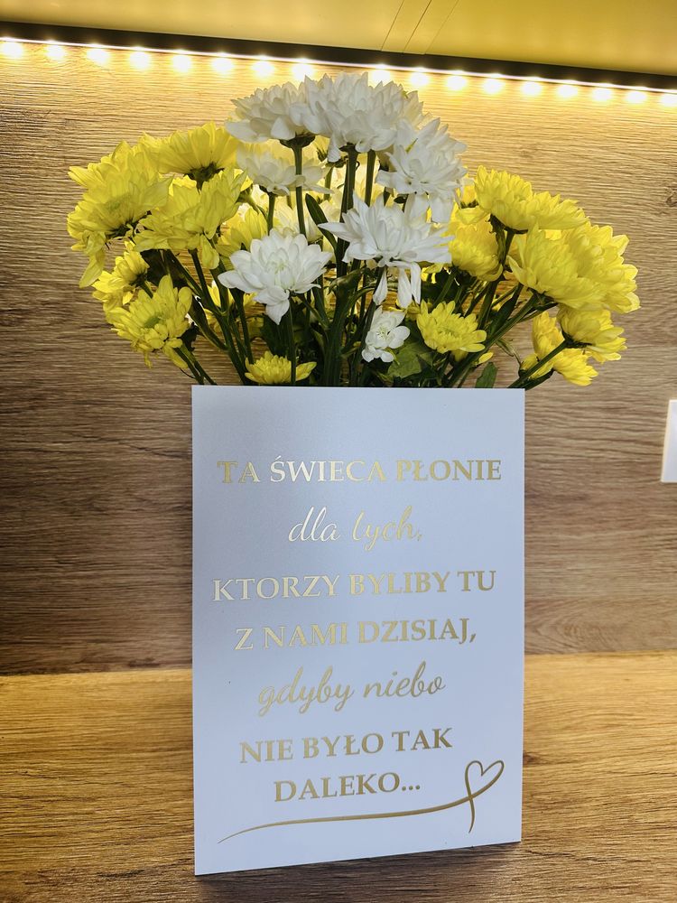Tablica ślub ta świeca plonie