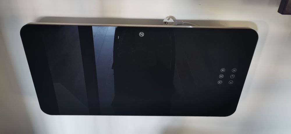 Grzejnik elektryczny szklany czarne szkło