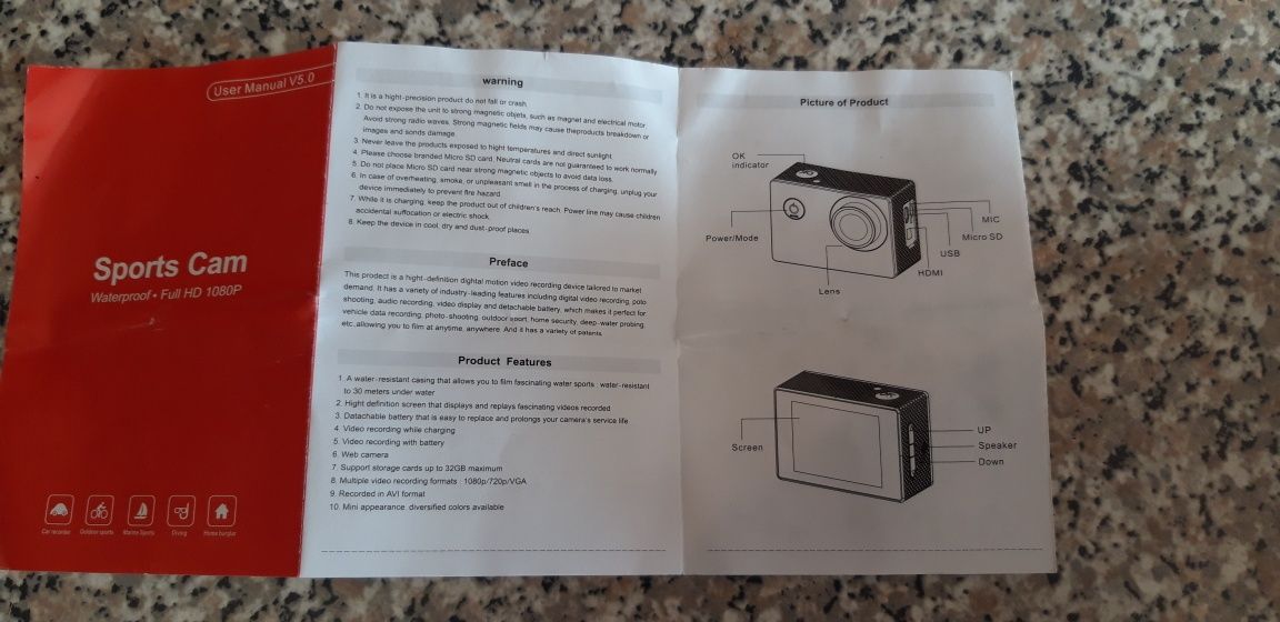 Câmara de Acção  Sports Cam