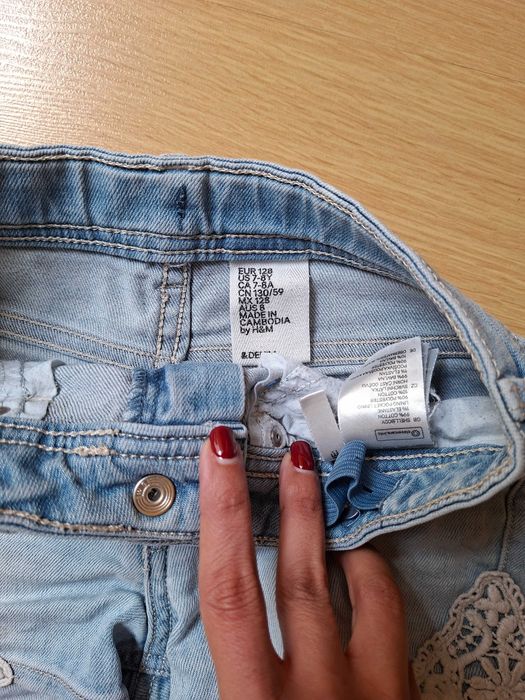 Calções de ganga H&M menina. Tamanho 7-8