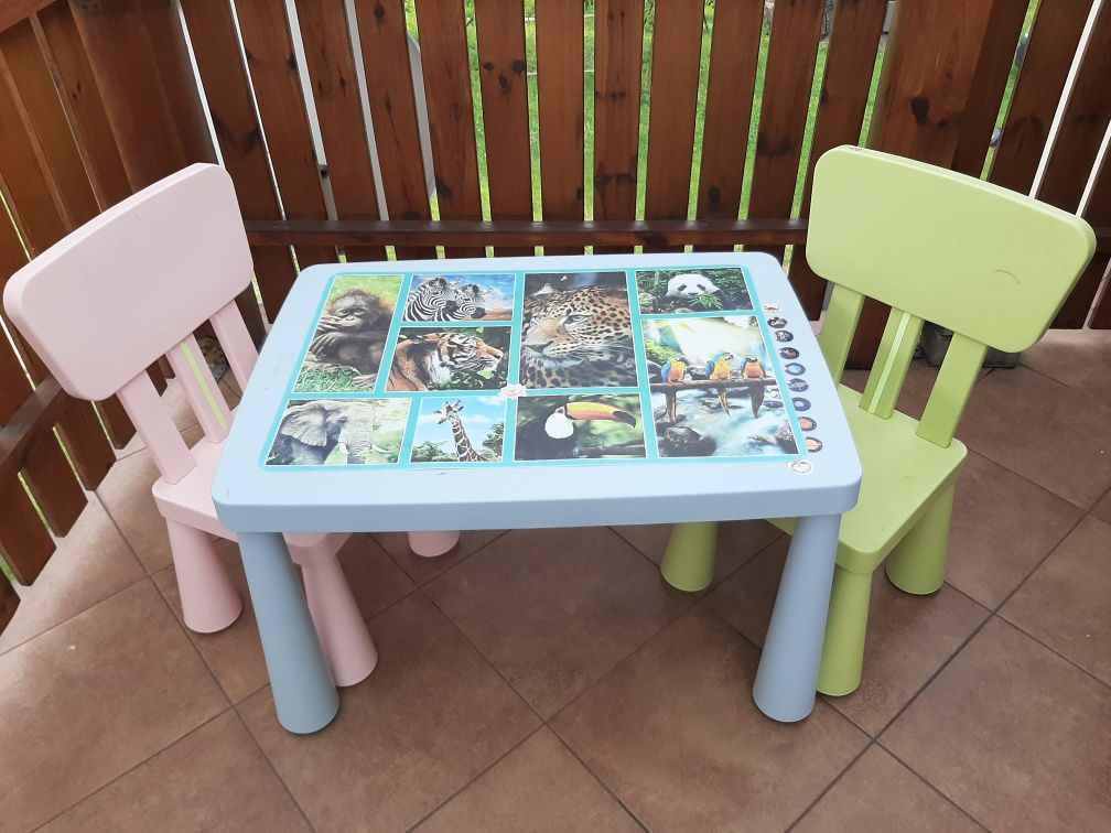 Ikea mamut stolik + 2 krzesełka