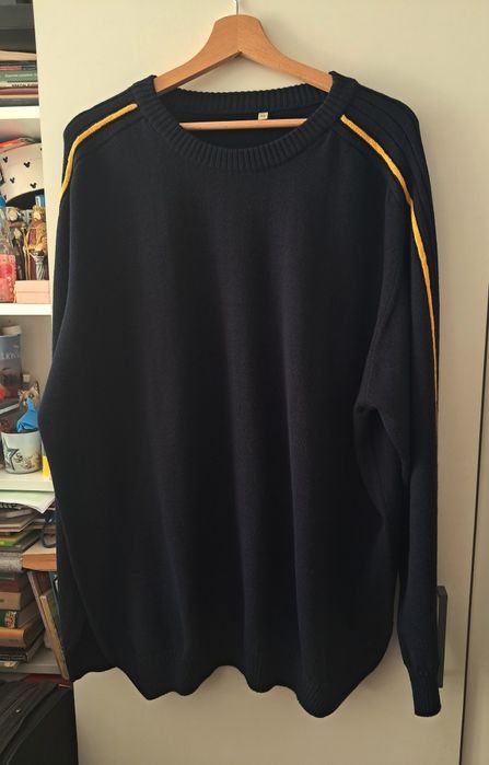 Sweter granatowy z merino XXL
